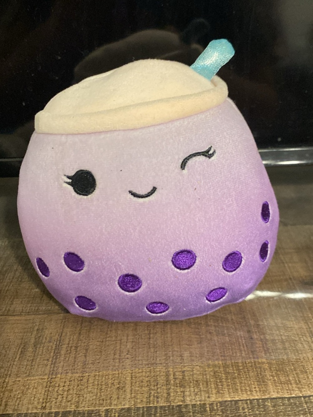 Plush Purple Bubble Tea Decorative Pillow by